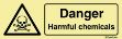 Warning signs, symbol with compl. Text, white viny